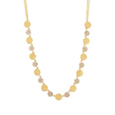 0.30ct 14k Yellow Gold Diamond Pave Circle Necklace